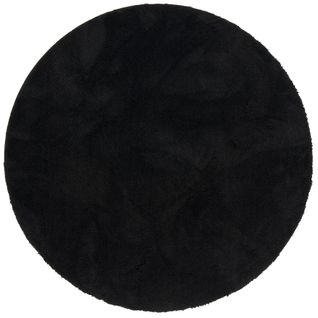 Tapis à Poils Longs Silky Rond 200cm Noir