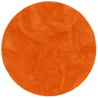 Tapis à Poils Longs Silky Rond 200cm Orange