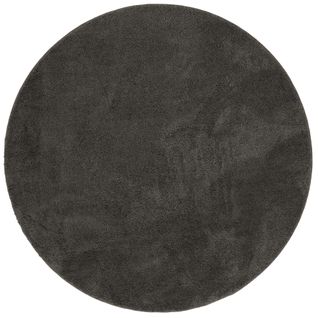 Tapis à Poils Longs Silky Rond 120cm Anthracite