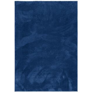 Tapis à Poils Longs Silky 140x200cm Bleu Foncé