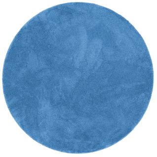 Tapis à Poils Longs Silky Rond 200cm Bleu