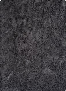 Tapis Soft Shaggy Poils Long Antidérapant, Anthracite, 120 Cm Rond