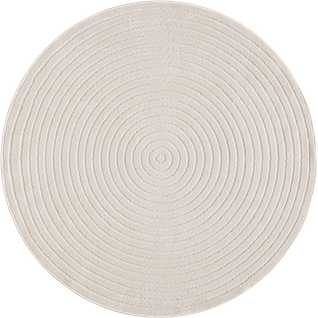 Tapis Santo Plus Moderne Design Boho, Crème, 160 Cm Ronde