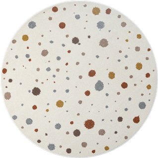 Tapis Beat Kids Moderne Bébé Fille Garçon, Crème, 160 Cm Ronde