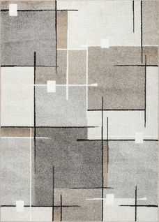 Tapis Pearl Moderne Salon Découpe Contour, Beige, 80x140 Cm