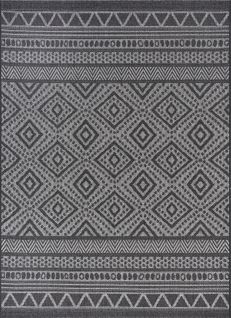 Tapis Calgary Tissé Plat Extérieur Design Moderne, Anthracite, 160x220 Cm