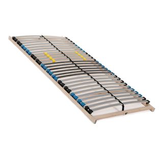 Sommier à Lattes 120x200 Cm , 28 Lattes 7 Zones Charge Max Env. 140 Kg Bouleau Multiplis