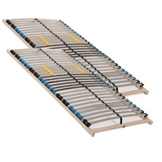 Sommier à Lattes 160x200 Cm , 28 Lattes 7 Zones Charge Max Env. 140 Kg Bouleau Multiplis