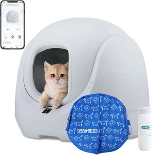 Baymax-lite Bac à Litière Autonettoyant, Anti-odeur, App, 4 Modes De Nettoyage,aux Chats 1,5-10kg