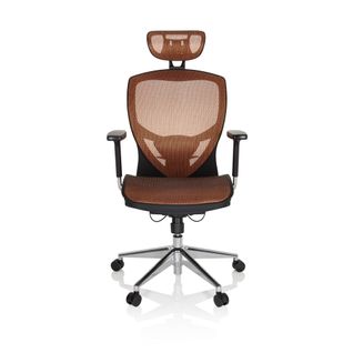 Fauteuil De Bureau Venus One Tissu Maille Orange Accoudoirs Compris