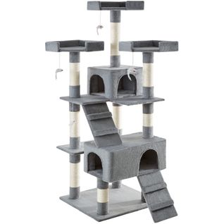 Arbre à Chat Griffoir Escalade 170 Cm Avec Maisons Et Plateformes Gris