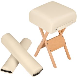 Ensemble Tabouret Pour Table De Massage Avec 2 Coussins De Massage Beige