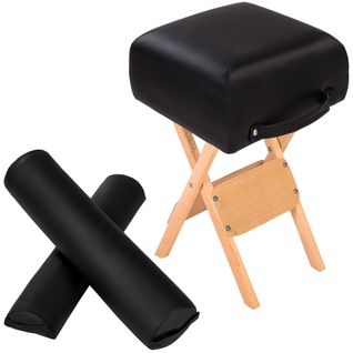 Ensemble Tabouret Pour Table De Massage Avec 2 Coussins De Massage Noir