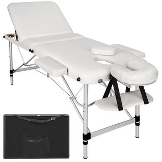 Table De Massage Pliante Largeur 61cm Réglable En Hauteur Blanc