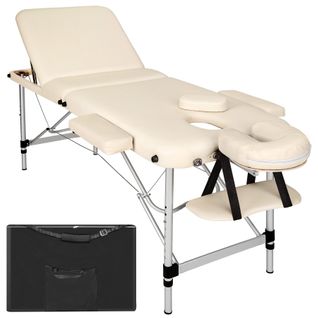 Table De Massage Pliante Largeur 61cm Réglable En Hauteur Beige