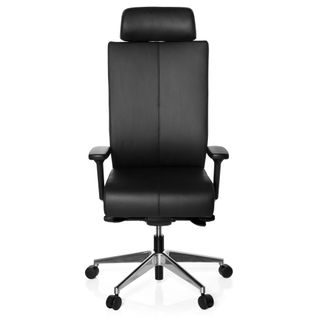 Fauteuil De Bureau Pro-tec XXL Cuir Noir Avec Accoudoirs (réglables En Hauteur)