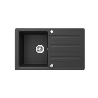 Évier  12320 Noir 76.5x46cm Avec Emplacement De Séchage