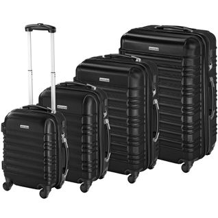 Set De Valises Trolley Rigides 4 Parties En Plastique Abs Robuste