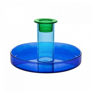 Bougeoir En Verre Lucy Bleu