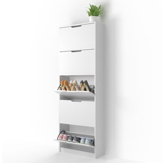 Armoire à Chaussures Luca 20978 Blanc 22x169cm 5 Compartiments