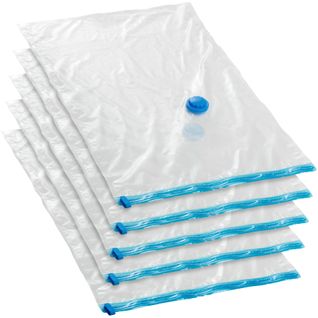 Lot De 5 Sacs Sous-vide Avec Une Valve Simple D'entrée Et De Sortie Blanc Transparent M (48 X 68 Cm)