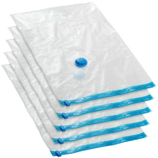 Lot De 5 Sacs Sous-vide Avec Une Valve Simple D'entrée Et De Sortie Blanc Transparent S (40 X 60 Cm)