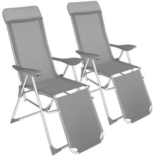 Lot De 2 Chaises De Jardin Résistant Aux Intempéries Et Aux Uv Gris