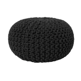 Pouf En Coton Noir 40 X 25 Cm Conrad