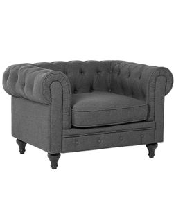 Fauteuil Gris Chesterfield