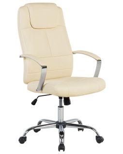 Fauteuil De Bureau Cuir Pu Beige Clair Winner