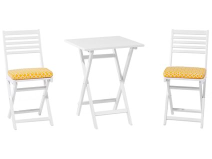 Ensemble Pour Bistro Avec Coussin Bois Jaune Fiji