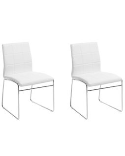 Set De 2 Cuir Pu Chaise De Salle à Manger Blanc Kiron