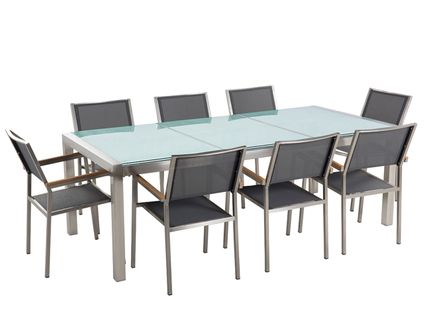 Set De Salle à Manger Verre Gris Grosseto