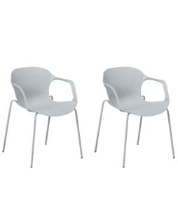 Chaise De Salle à Manger Set De 2 Gris Clair Elbert