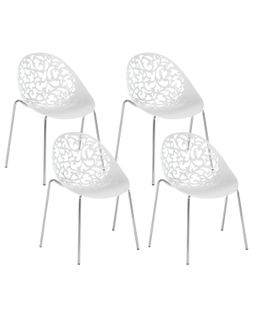 Chaise De Salle à Manger Set De 4 Blanc Mumford