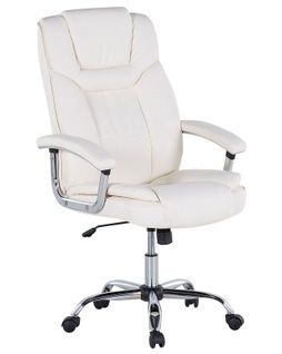 Fauteuil De Bureau Cuir Pu Crème Advance