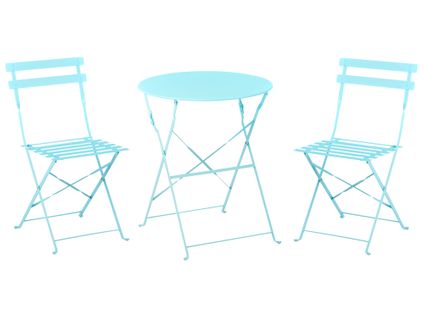 Ensemble Pour Bistro Pliant Fiori Métal Turquoise