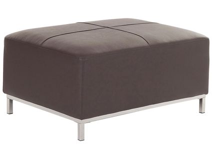 Pouf En Cuir Marron Oslo
