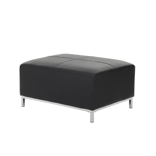 Pouf En Cuir Noir Oslo