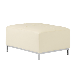 Pouf En Cuir Beige Oslo