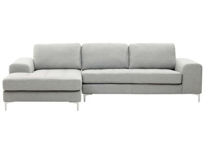 Canapé Angle à Droite En Tissu Gris Clair 4 Places Kiruna
