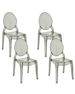 Lot De 4 Chaises De Salle à Manger Noires Transparentes Merton