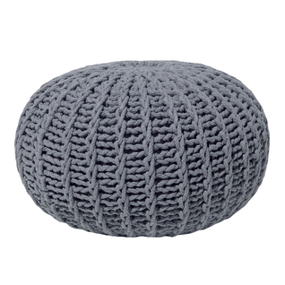 Pouf En Coton Gris Foncé 50 X 35 Cm Conrad Ii