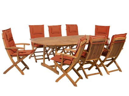 Set De Salle à Manger Bois Solide Rouge Foncé Maui