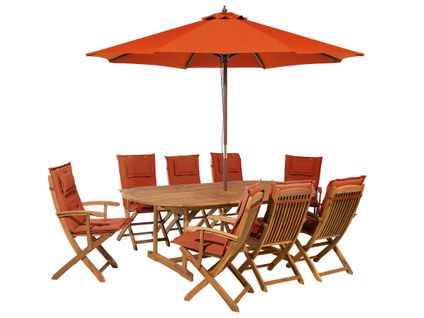 Set De Salle à Manger Bois Solide Rouge Foncé Maui