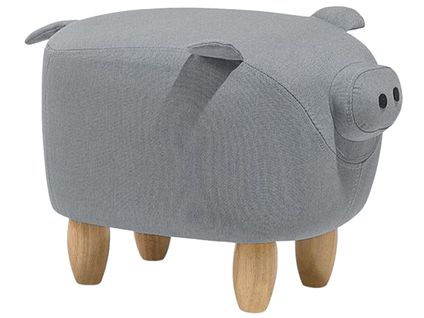 Tabouret Enfant En Tissu Gris Clair Piggy