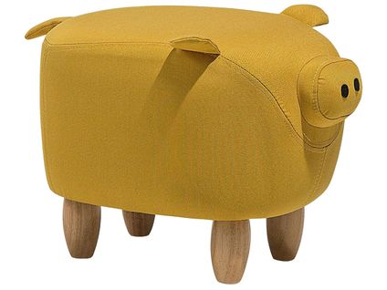 Tabouret Enfant En Tissu Jaune Piggy