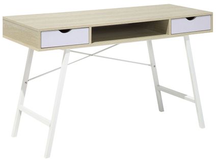 Table De Bureau 120 X 48 Cm Bois Clair Clarita