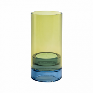 Photophore En Verre Soufflé H19.5cm Jaune