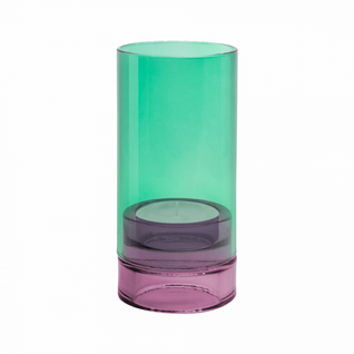Photophore En Verre Soufflé H19.5cm Bleu